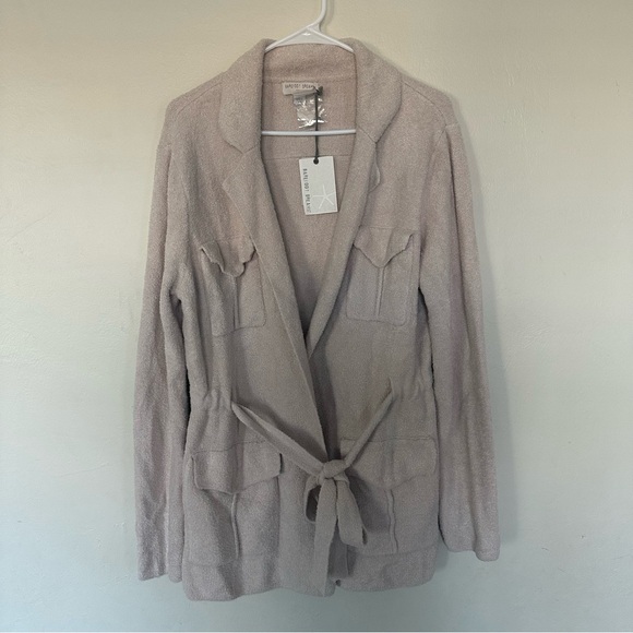 Barefoot Dreams Cozychic Lite‎ Cargo Jacket Almond Beige Large